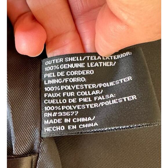 A New Approach Zip Pocket Lamb Skin Jacket Size Medium Women’s Black Full Zip - Picture 5 of 8